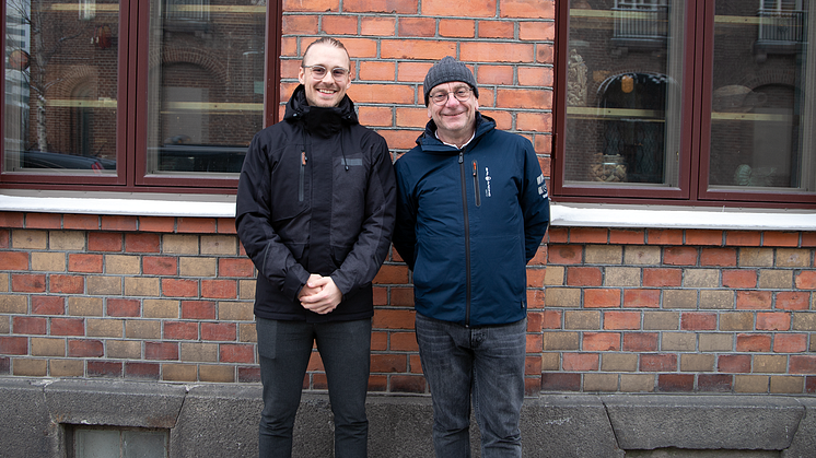 Christoffer Olausen och Lars-Erik Sjögren på Biosorbe.