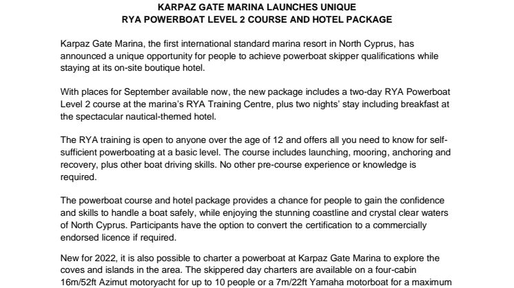 Aug 2022 - KGM Launches Powerboat Course and Hotel Package_Final.pdf