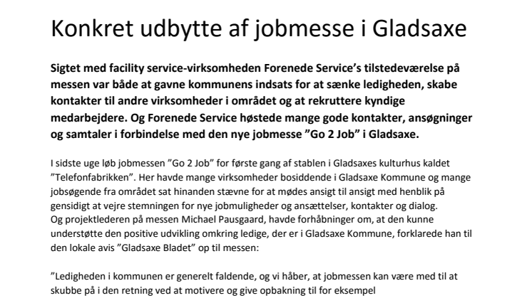 Konkret udbytte af jobmesse i Gladsaxe 