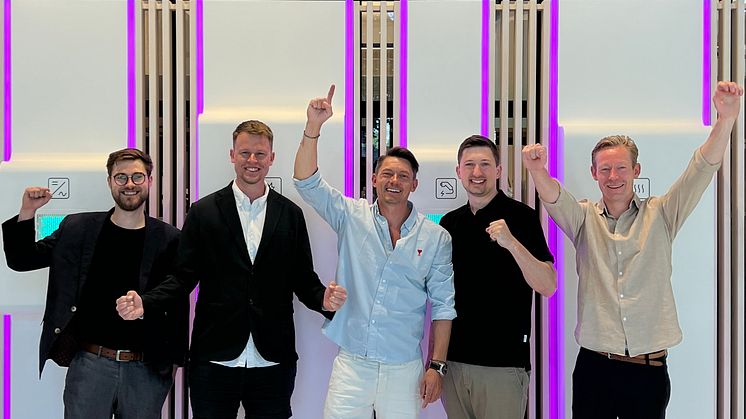 Team Viasol (fr vänster): Emil Helgren - CTO, Tobias Nielsen - CRO, Christoffer Ovesen - Managing Partner, Mads Pedersen - CFO, Rasmus Christiansen - CEO.
