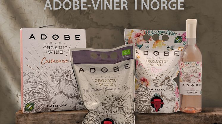 Adobe-vinene i Norge er økologiske og kommer i både bag-in-box, pouch og PET