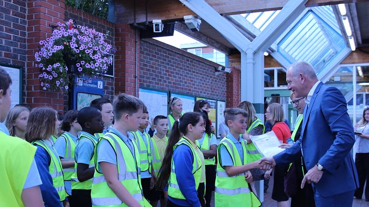 River Beach Primary School pupils meet Govia Thameslink Railway's Chief Executive Patrick Verwer