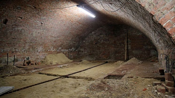 Der zukünftige Veranstaltungsbereich in den Kasematten der früheren Pleißenburg unter dem Neuen Rathaus Leipzig