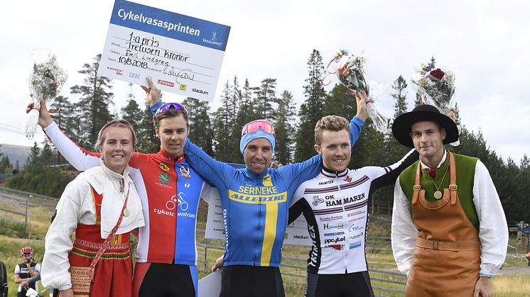 Emil Lindgren  vann Cykelvasasprinten 2018