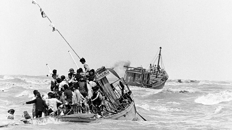 Vietnamesiska flyktingar på båt