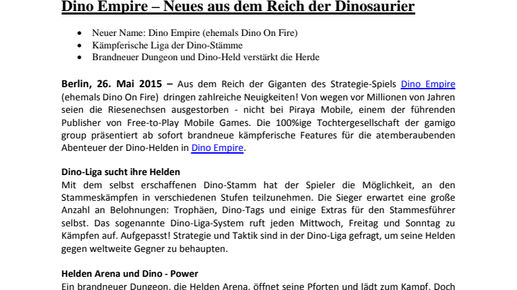 Dino Empire  –  Neues aus dem Reich der Dinosaurier 