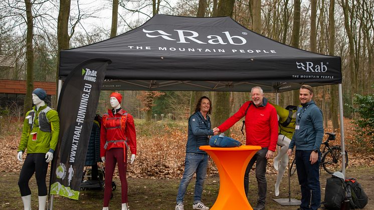 From left to right: Chris VanBeem / Founder and Owner Trailrunning Europe, Gerard Ritter / Rab Country Manager Benelux, and Patrick Baars / Sponsoring & Event Manager Trailrunning Europe