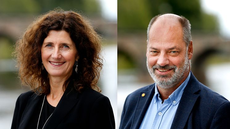 Amelie Wahlström, rektor på Rudsskolan och Mikael Nilsson, rektor på Färjestadsskolan.