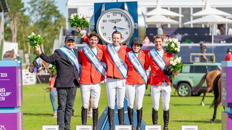 Schweiz på toppen av podiet efter spännande uppgörelse av Longines FEI Jumping Nations Cup™ of Sweden.