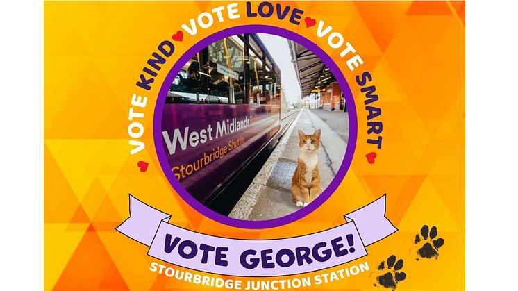 West Midlands Railway cat George leads the charge as "World Cup of Stations" kicks off