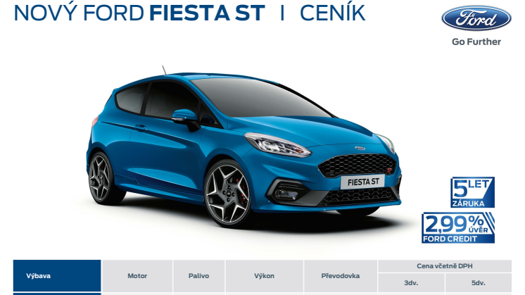 Fiesta ST – ceník