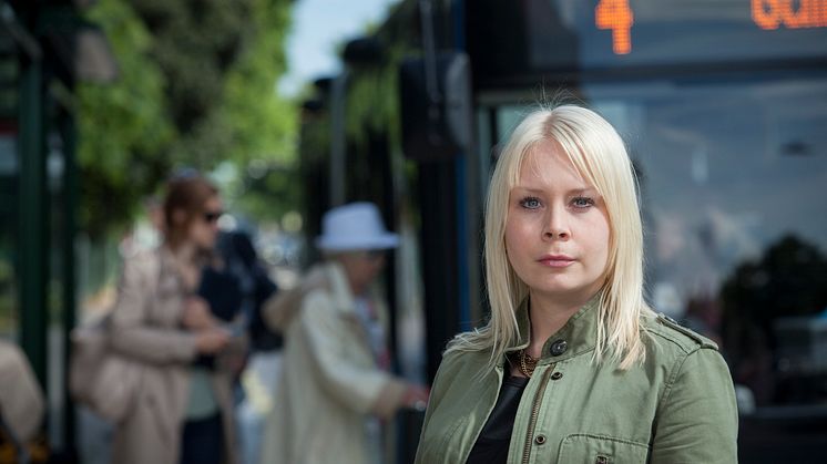 Malin Karlsson (MP), trafikpolitisk talesperson i Stockholms läns landsting. Fotograf: Fredrik Hjerling