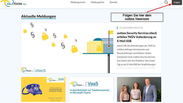 outbox AG führt neuen Newsroom für Kunden, Partner und Journalisten ein.