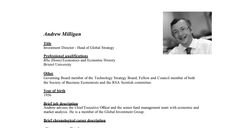 Andrew Milligan CV