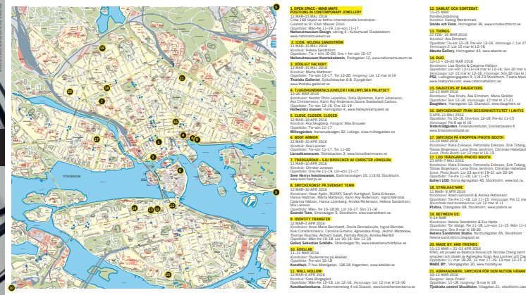 Karta för projektet Smyckekonst 2016