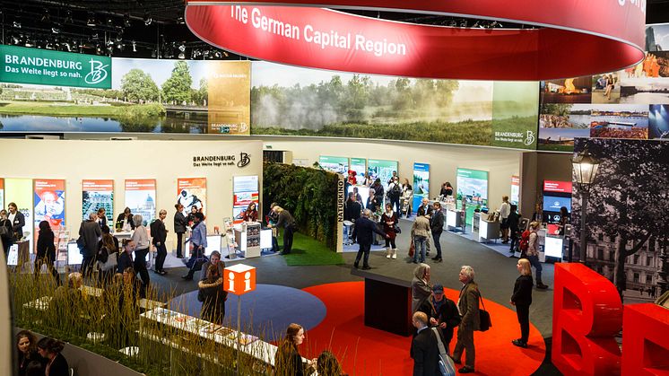 Der gemeinsame Messestand von Brandenburg und Berlin in Halle 12.