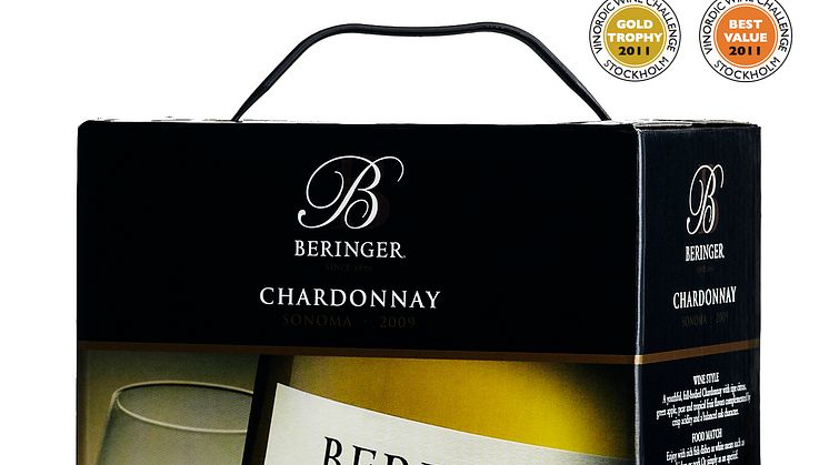 Beringer Sonoma Chardonnay 2009 är Sveriges bästa vita vin på bag-in-box