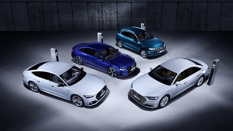 Audi visar nya laddhybrider i Geneve: Audi Q5, A6, A7 och A8