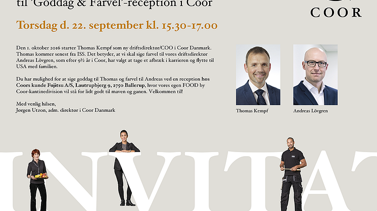 Coor inviterer kunder, leverandører og samarbejdspartnere til Goddag & Farvel-reception