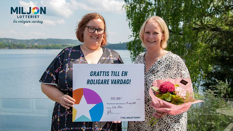 Eva från Mellerud vann en halv miljon i Miljonlotteriets högvinstdragning.