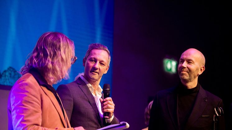 Ola Göransson och Daniel Stridh, Place2Place - "Årets nyföretagare" på Ystads Näringslivsgala.