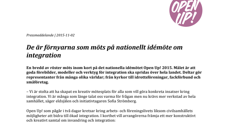 Dessa är förnyarna som möts på Sveriges nationella idémöte om integration
