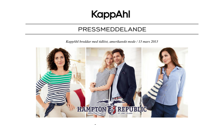 KappAhl satsar på ny klassiskt toppkollektion