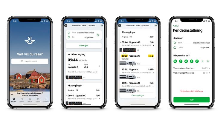 Enklare för SJs resenärer att bevaka sin pendlaravgång 
