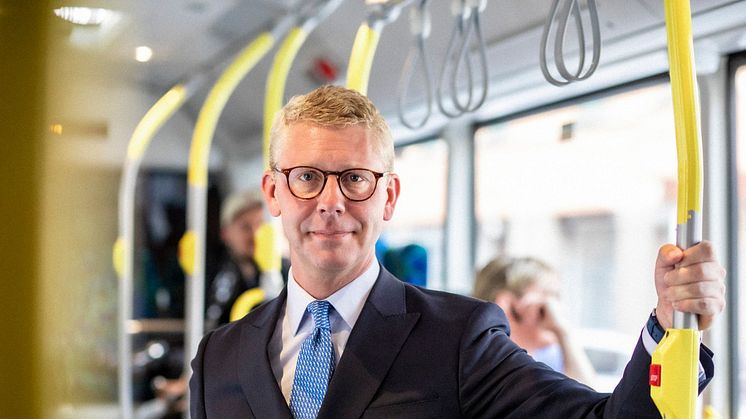 Kristoffer Tamsons (M), oppositionsregionråd i Region Stockholm. 