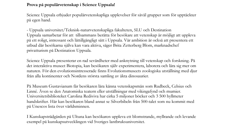 Prova på populärvetenskap i Science Uppsala!