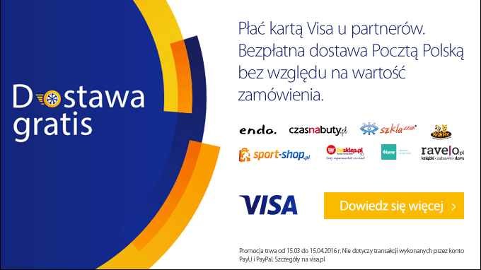 Płatność kartą Visa w internecie nagradzana darmową dostawą kurierem Poczty Polskiej