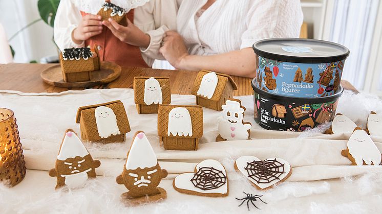 Tips på spökhus och läskiga figurer av GILLE Mini Pepparkakshus och GILLE Pepparkaksfigurer.