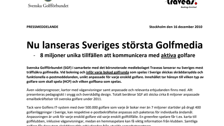 Nu lanseras Sveriges största Golfmedia