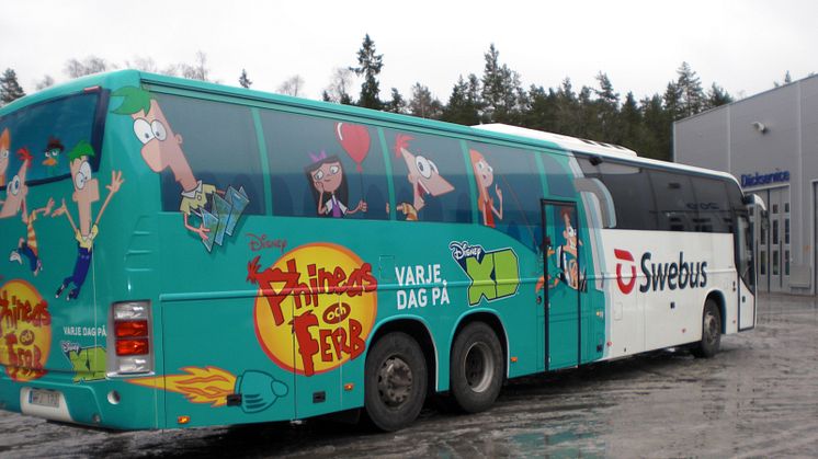 Disney och Swebus underhåller familjer på sportlov