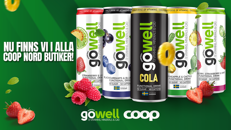 Gowell vitamindryck lanseras i alla Coop Nords 87 butiker