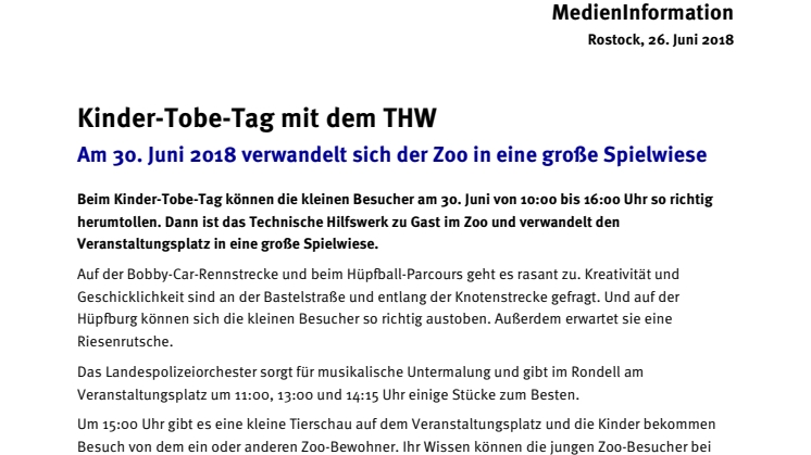 Kinder-Tobe-Tag mit dem THW