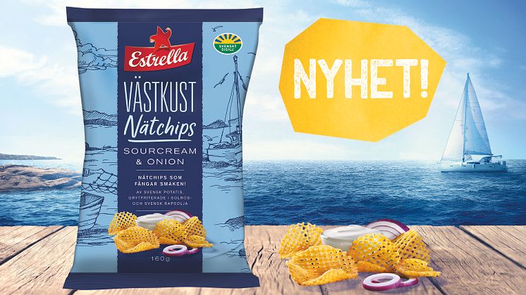 Nätchips från Estrella, ett tillskott i Västkustchipsserien, 2019