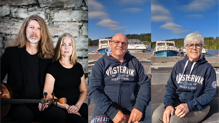 På bilden: Till vänster Svante och Katarina Henryson (Foto Mats Bäcker) och till höger Alain och Claudine Cavard.