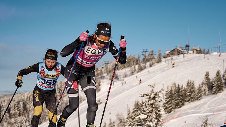 Fantastiska väderförhållanden under Ski Classic Pro Tour i Orsa Grönklitt 2023. 