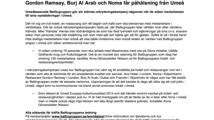 Gordon Ramsay, Burj Al Arab och Noma får påhälsning från Umeå