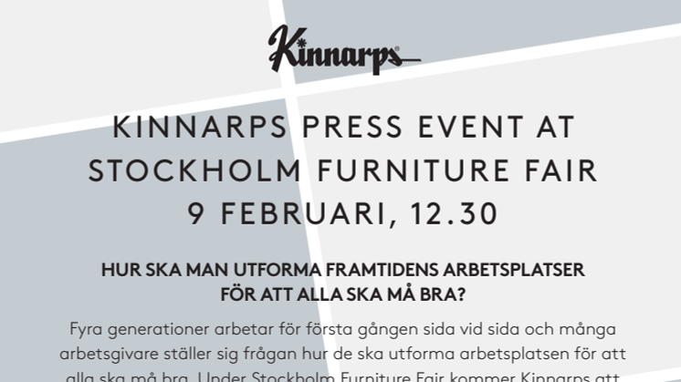 Välkommen till Kinnarps pressträff på Stockholm Furniture Fair