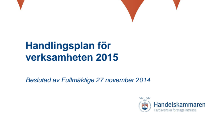Handlingsplan för verksamheten 2015
