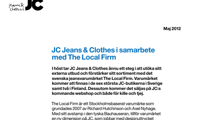 JC Jeans & Clothes i samarbete med The Local Firm