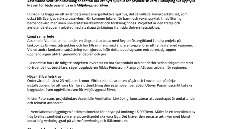 Assemblin installerar i Sveriges största passivhus