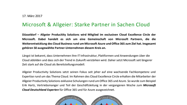 Microsoft & Allgeier: Starke Partner in Sachen Cloud