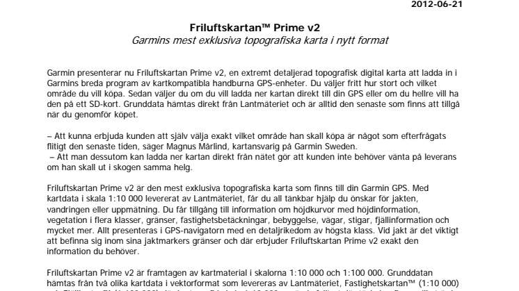 Friluftskartan™ Prime v2 Garmins mest exklusiva topografiska karta i nytt format