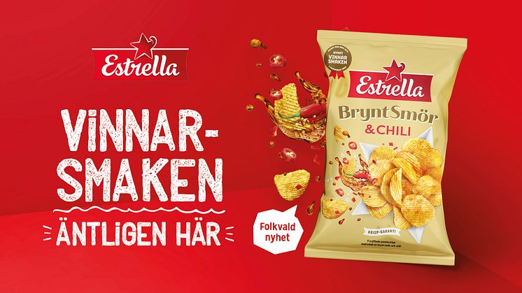 Vinnaren i Chipsvalet 2022 är Brynt Smör & Chili som lanseras i butik 15 augusti 2022