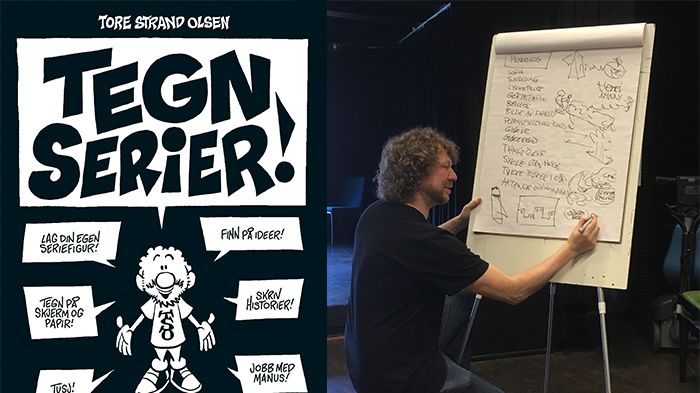 Tore Strand Olsen er en ivrig kursholder. Lær mer om ham og den nye boken "Tegn serier!" på www.tegneseriekurs.com  Foto: Jorunn Greiff Solli