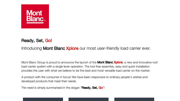 Introducing Mont Blanc Xplore our most user-friendly load carrier ever