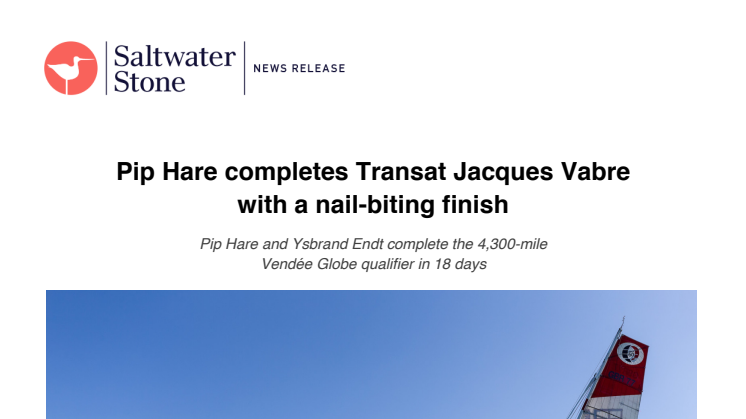 Pip Hare completes Transat Jacques Vabre with a nail-biting finish